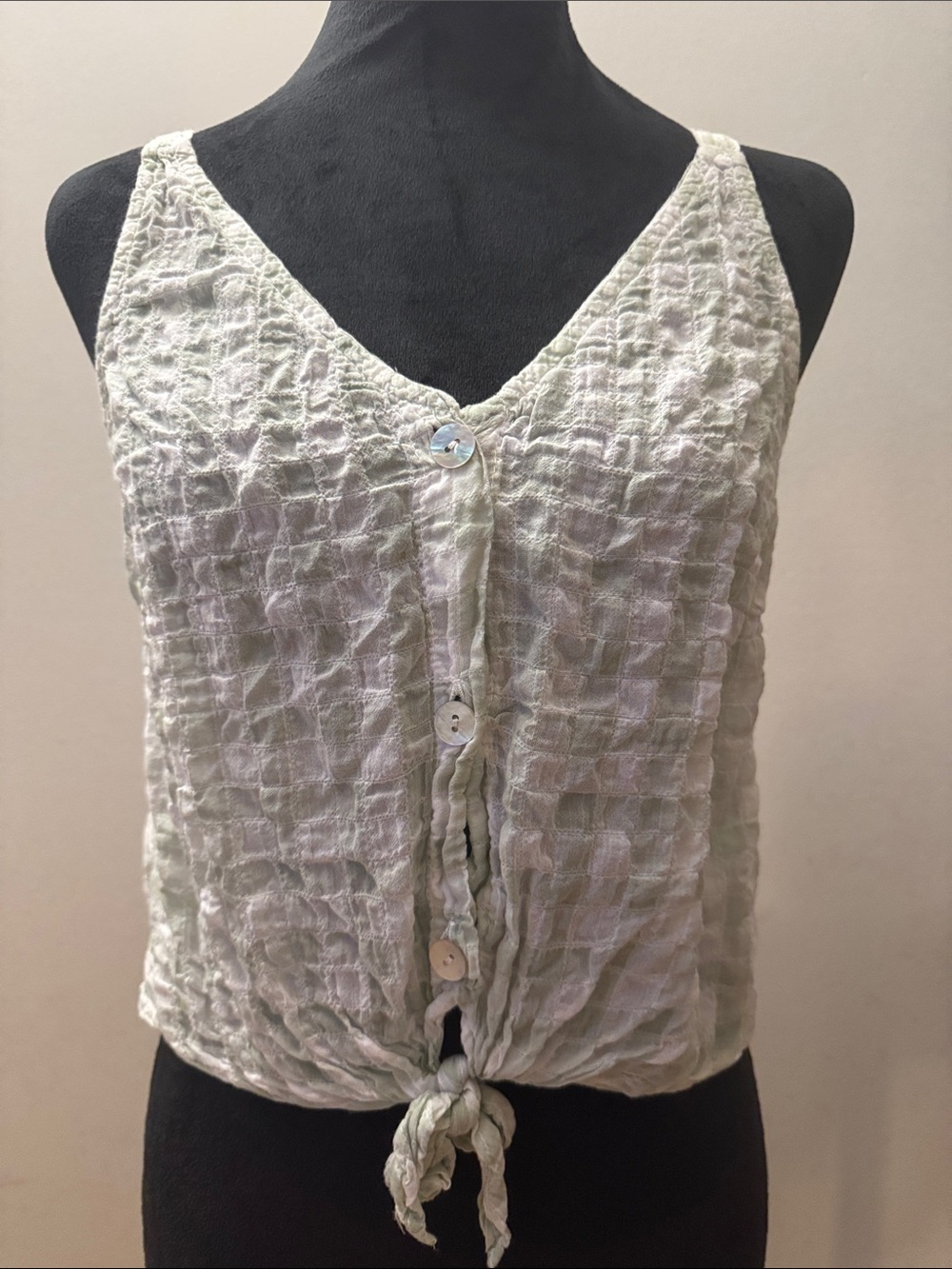 cloth & stone Light Sage Button-Front Tie-Hem Camisole